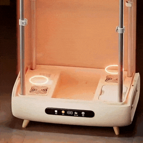 Przenośna suszarka do ubrań w akcji